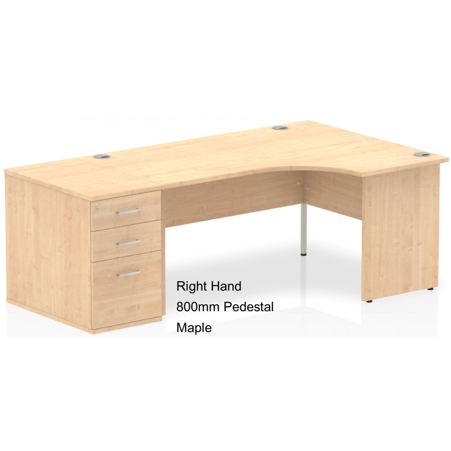 Rayleigh Panel End Desk with 800 Deep Pedestal Set